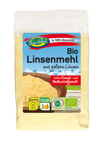 Glutenfreies Bio Linsenmehl Gelb aus Österreich
